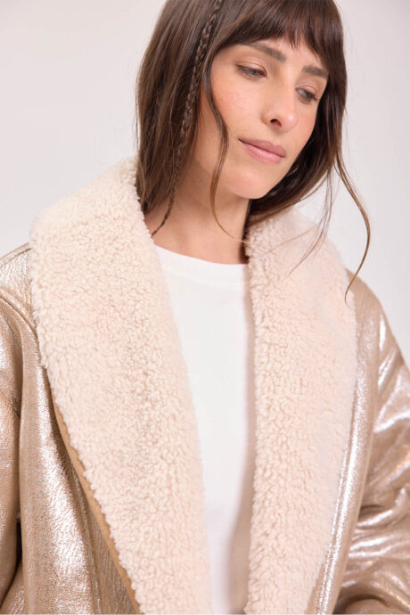 CHAQUETA EFECTO PIEL METALIZADO MAGGIE - Imagen 4