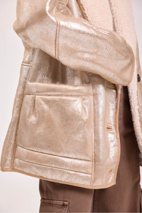 CHAQUETA EFECTO PIEL METALIZADO MAGGIE - Imagen 8