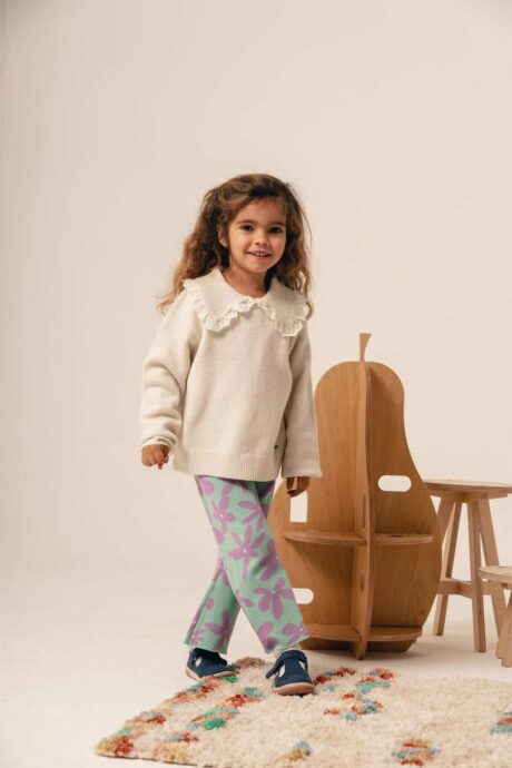 SWEATER PUNTO CUELLO ROMANTICO CREAM - Imagen 3