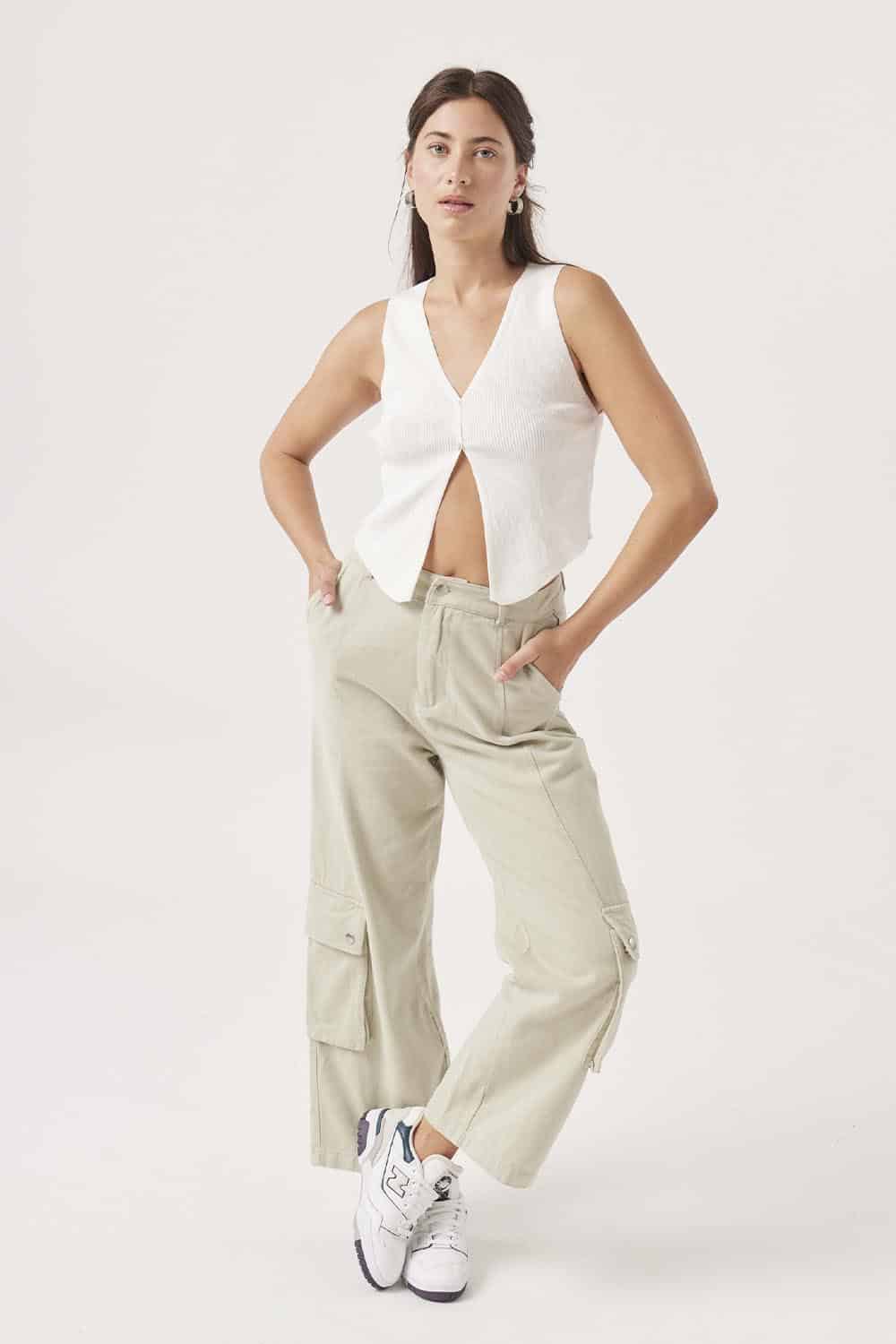 CHM34, JEM746_0010_CHM34 BLANCO, JEM746 VERDE (34) JEANS CARGO MARY - Imagen 1