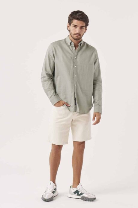 Camisa regular lino Alberto