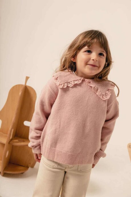 SWEATER PUNTO CUELLO ROMANTICO CREAM - Imagen 5