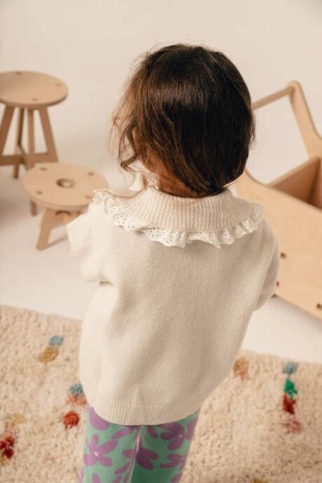 SWEATER PUNTO CUELLO ROMANTICO CREAM - Imagen 8