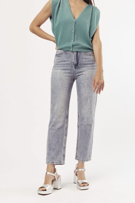 JEANS MOM TACHAS JAYNE