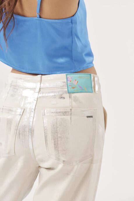 JEANS WIDE CARGO METALIZADO JANICE - Imagen 3