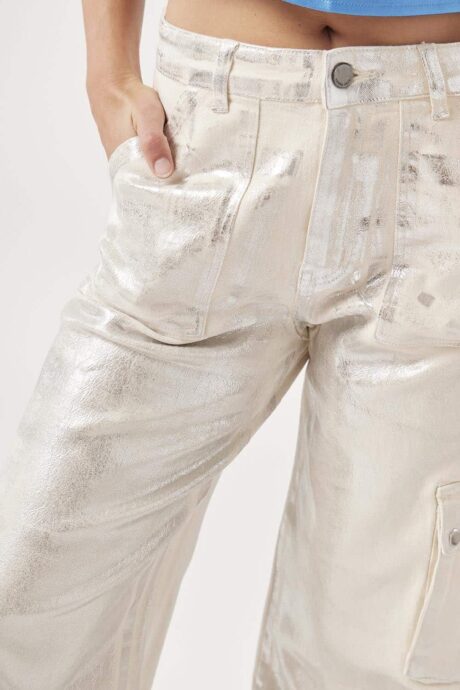 JEANS WIDE CARGO METALIZADO JANICE - Imagen 4