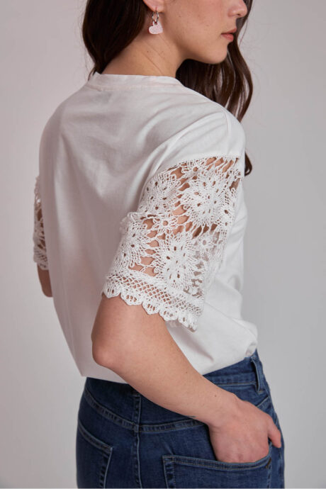 TSHIRT MANGA BRODERIE ANA - Imagen 8