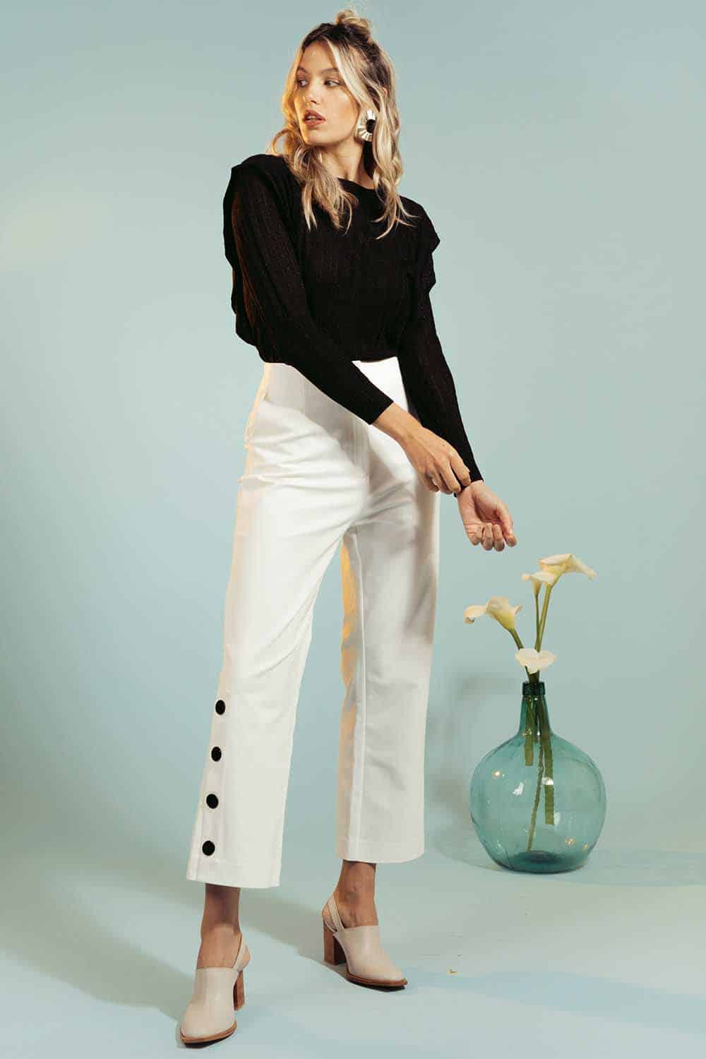 PAM187SS21_OFFWHITE_1 PANTALON HENDRA - Imagen 1