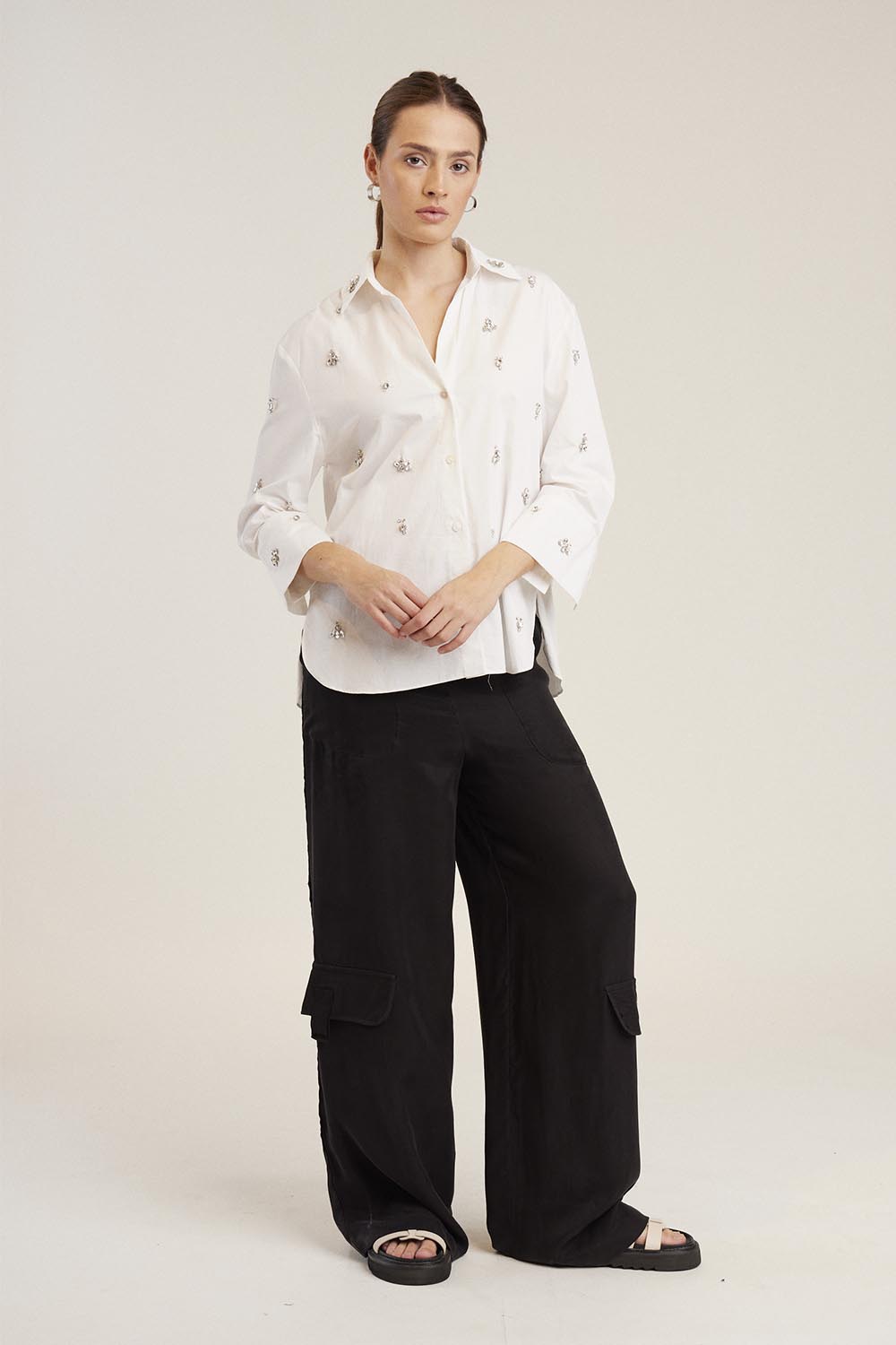 CAM446 _0001_PAM246, CAM446 (6) CAMISA STRASS NOELLE - Imagen 1