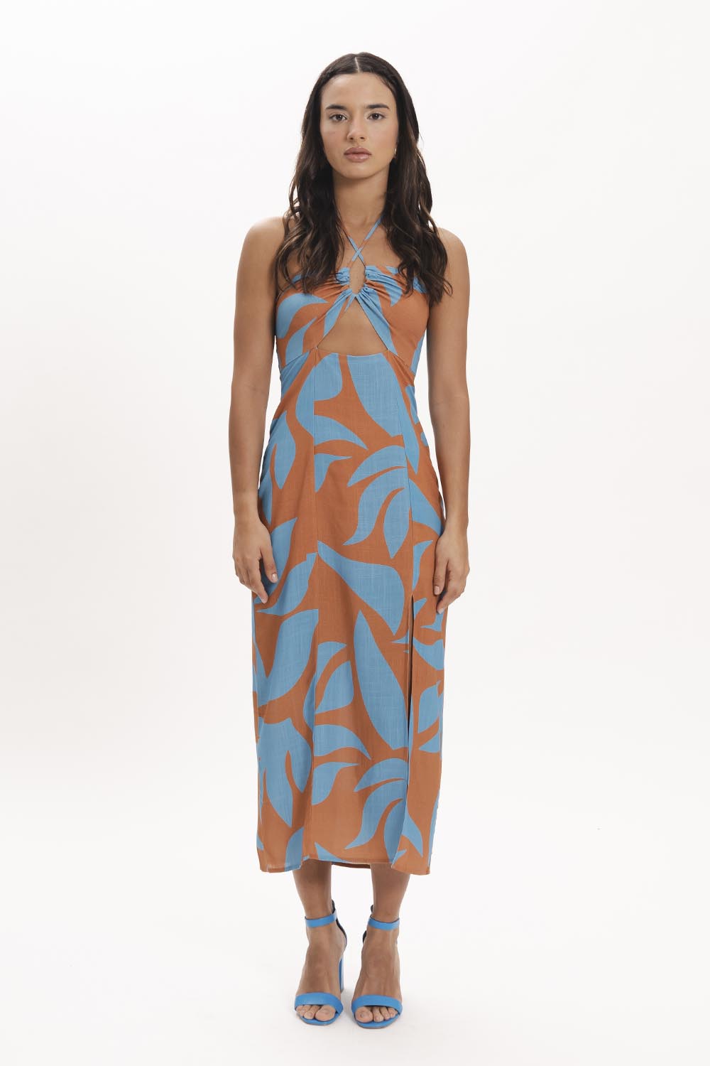 VEM425BS4 TOSTADO__0003_VEM425BS4 - 154041E (2) VESTIDO CUT OUT ESTAMPA KRISTA - Imagen 1