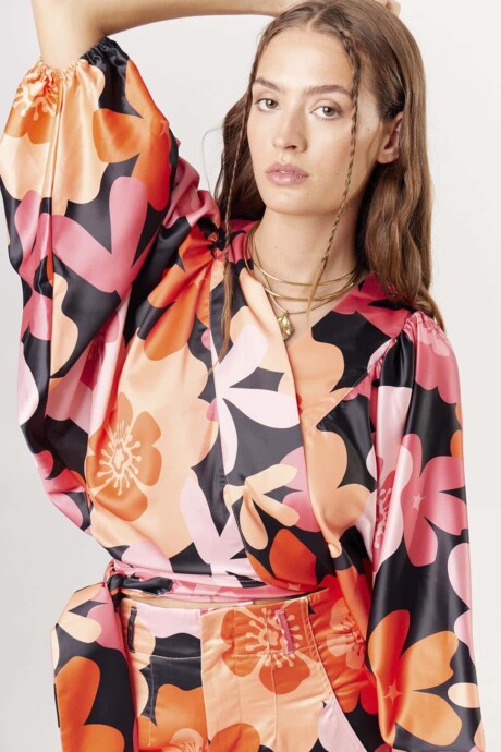 Blusa satinada estampada Karen - Imagen 4