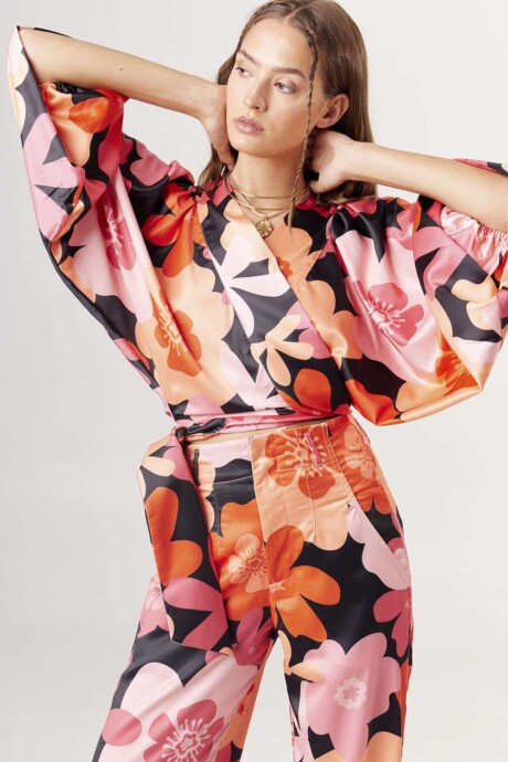 Blusa satinada estampada Karen - Imagen 3