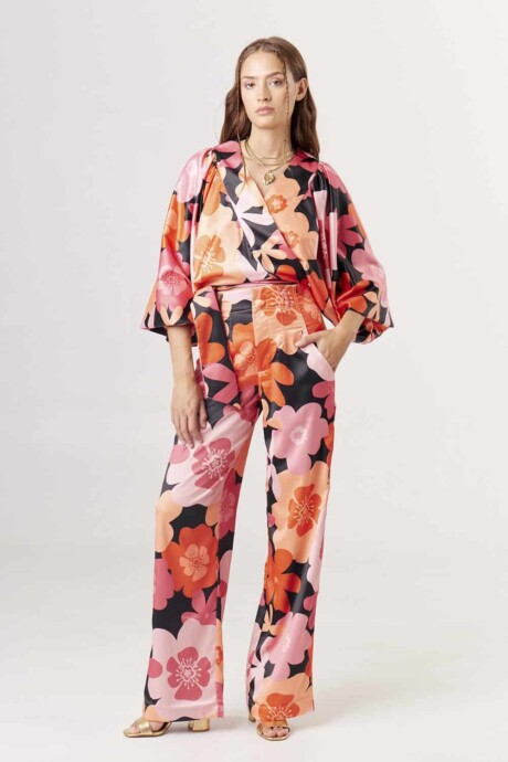 Blusa satinada estampada Karen