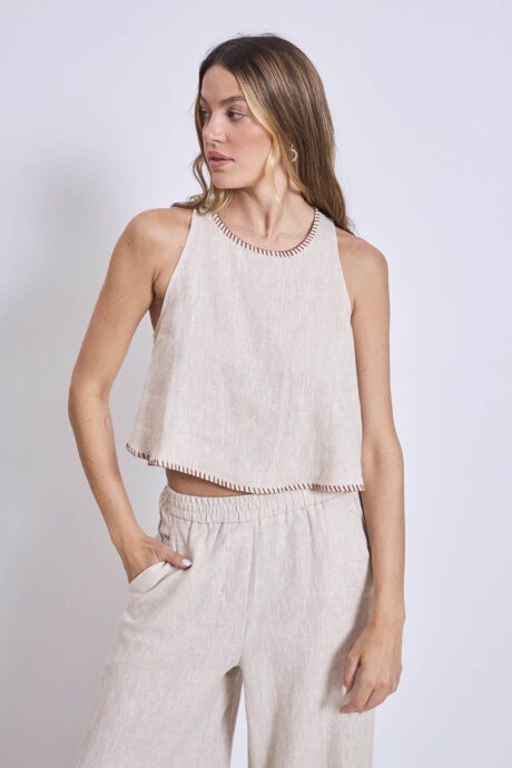 BLUSA LINO BORDADO EVELIA - Imagen 3