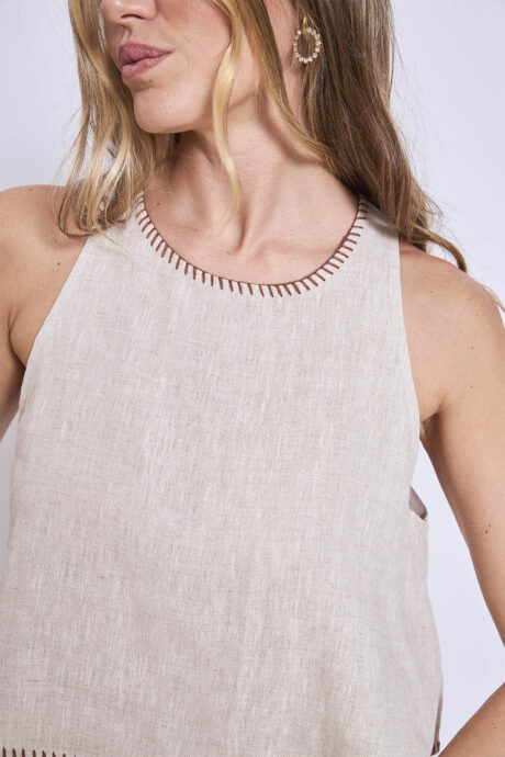 BLUSA LINO BORDADO EVELIA - Imagen 6