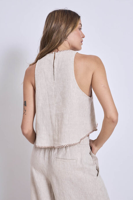 BLUSA LINO BORDADO EVELIA - Imagen 7