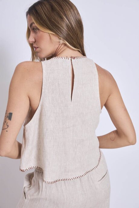 BLUSA LINO BORDADO EVELIA - Imagen 8