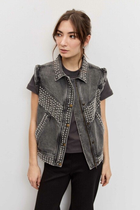 CAZADORA DENIM TACHAS ELINA - Imagen 8