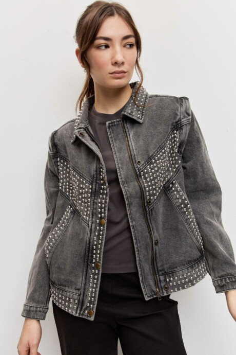 CAZADORA DENIM TACHAS ELINA - Imagen 5