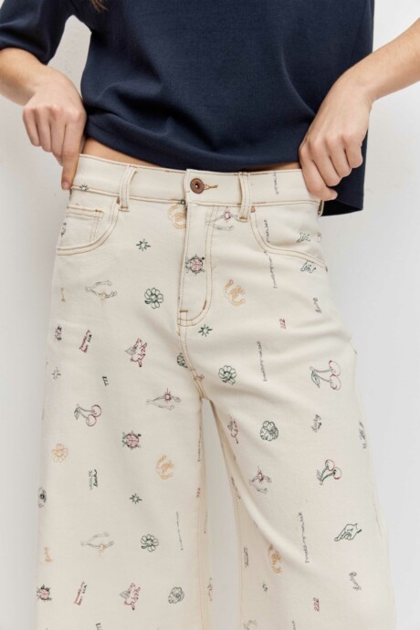 JEANS WIDE BORDADOS INDALECIA - Imagen 5