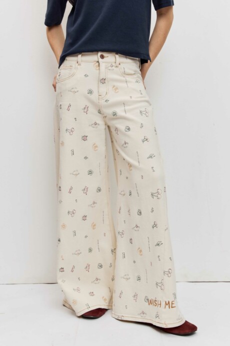 JEANS WIDE BORDADOS INDALECIA - Imagen 4