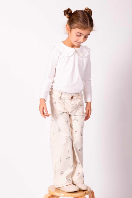 JEANS WIDE BORDADO WALNUT - Imagen 4
