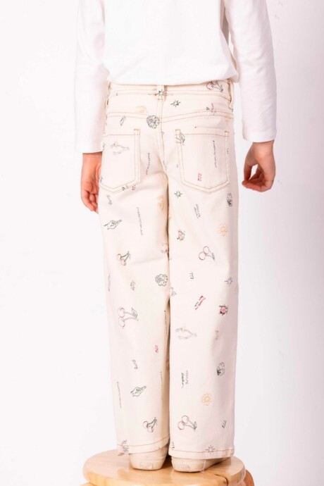 JEANS WIDE BORDADO WALNUT - Imagen 5